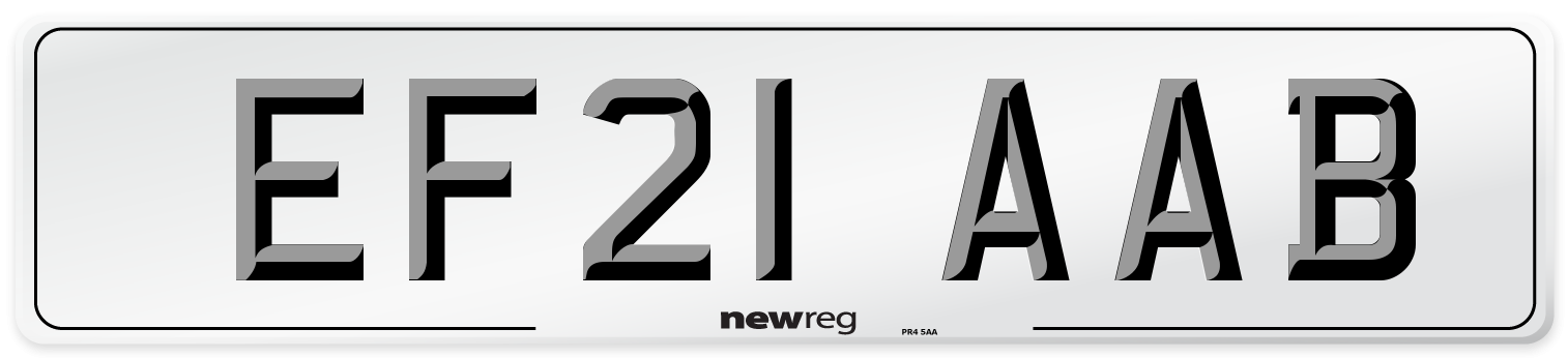 EF21 AAB Number Plate from New Reg